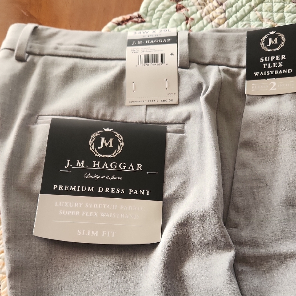 Haggar Gray Premium Dress Pants